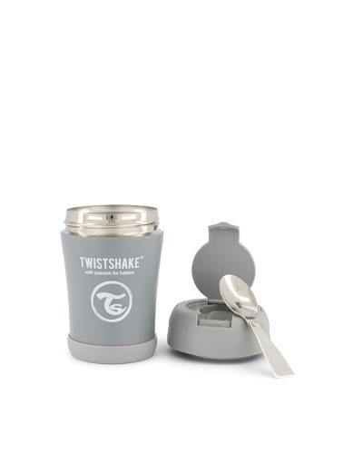 Twistshake Stainless Steel Food Container hőtartó ételtároló 350 ml, szürke